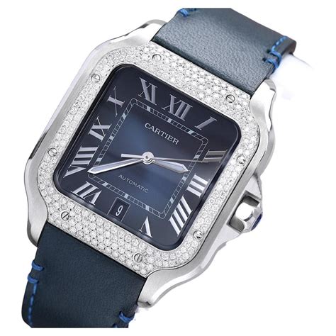 cartier santos dress watch|cartier santos diamond bezel.